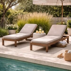 Capra Outdoor Deck Chair Beige
