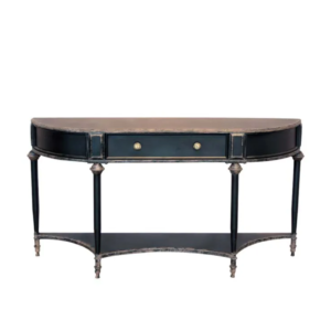 Consola negra metal H 86x39x150 cm