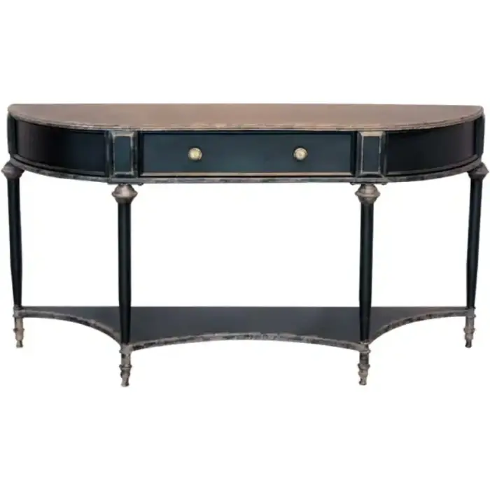 Consola negra metal H 86x39x150 cm